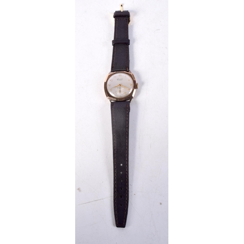 966 - A 9CT GOLD ACCURIST WRISTWATCH. 27 grams. 3.25 cm wide inc crown.