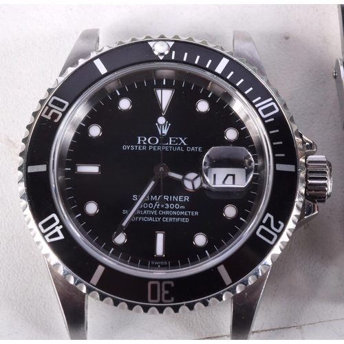 971 - A ROLEX SUBMARINER FULL SET 16610 BOXED WRISTWATCH with original tags, anchor etc. 4.5 cm wide inc c... 