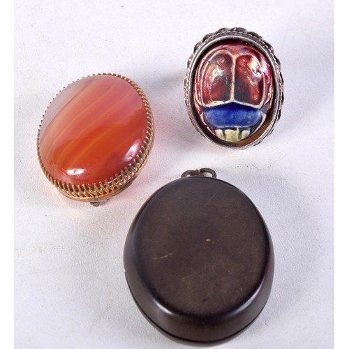 975 - A SCARAB RING etc. (3)