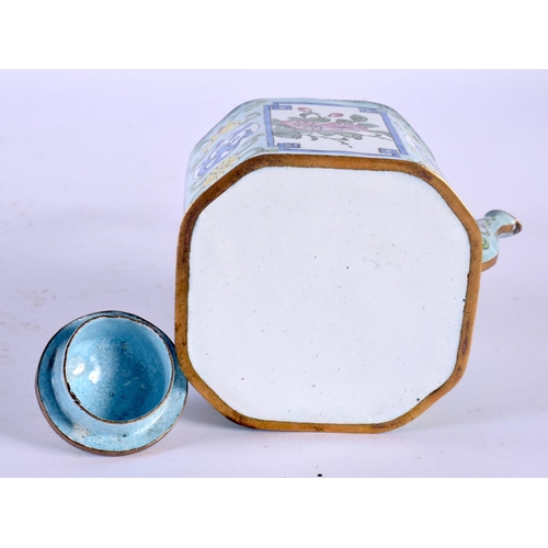 1513 - A 19TH CENTURY CHINESE CANTON ENAMEL SQUARE FORM DISH together with a similar teapot and cover. Larg... 