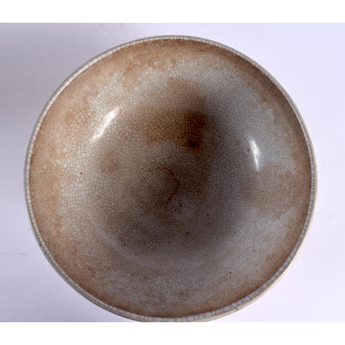 1573 - A CHINESE QING DYNASTY GE TYPE STONEWARE BOWL together with a large Chinese flambe glazed vase. Larg... 