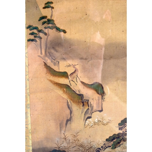 1610 - Japanese School (19th/20th Century) Ink Watercolour, Figures. 111 cm x 36 cm.