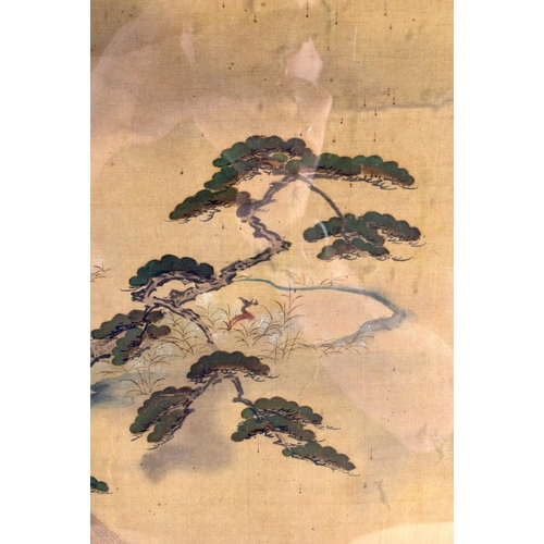 1610 - Japanese School (19th/20th Century) Ink Watercolour, Figures. 111 cm x 36 cm.