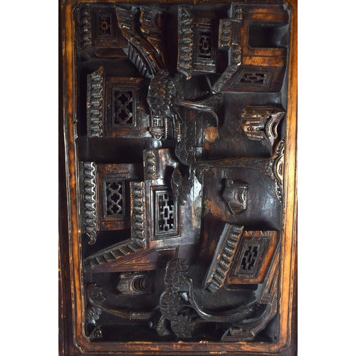 1612 - A LATE 19TH CENTURY CHINESE CARVED WOOD CALLIGRAPHY PANEL Qing. 112 cm x 48 cm.