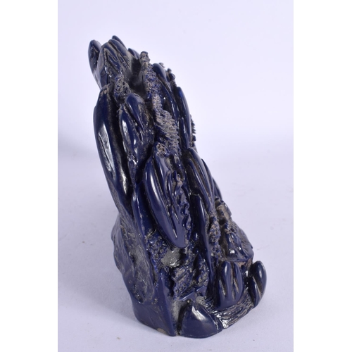 1641 - A LARGE CHINESE CARVED LAPIS LAZULI TYPE MOUNTAIN BOULDER 20th Century. 20 cm x 13 cm.