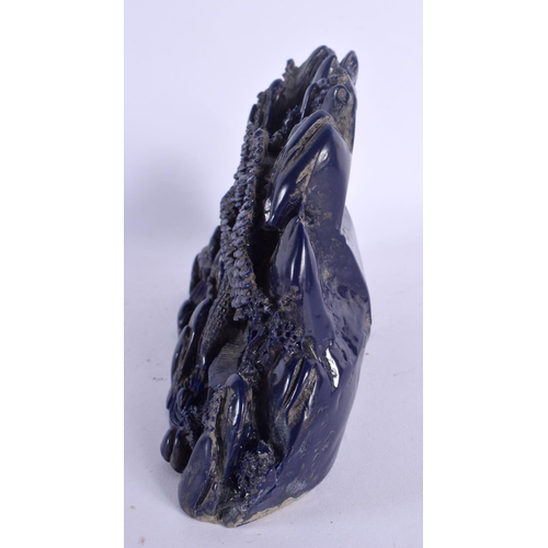 1641 - A LARGE CHINESE CARVED LAPIS LAZULI TYPE MOUNTAIN BOULDER 20th Century. 20 cm x 13 cm.