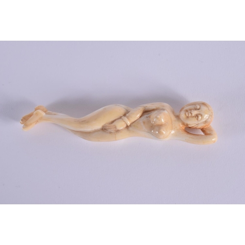 1651 - A CHINESE CARVED BONE MEDICINE FIGURE 20th Century. 11 cm wide.