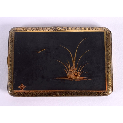 1660 - A JAPANESE TAISHO PERIOD KOMAI STYLE MIXED METAL CIGARETTE CASE. 12 cm x 8.5 cm.