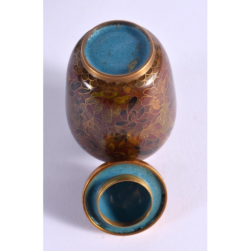 1664 - A PAIR OF LATE 19TH CENTURY JAPANESE MEIJI PERIOD ENAMELLED COPPER VASES together with another. Larg... 