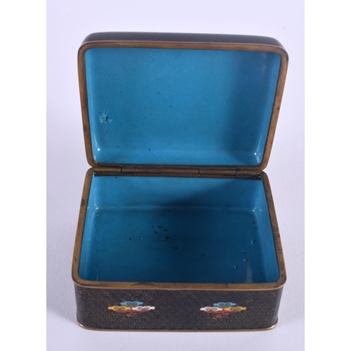 1672 - A LATE 19TH CENTURY CHINESE CLOISONNE ENAMEL CASKET Qing, decorated with a dragon. 9 cm x 7 cm.