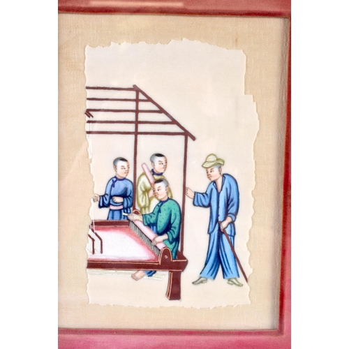 1674 - Chinese School (19th Century) 4 x pith, Watercolours. 27 cm x 32 cm. (4)