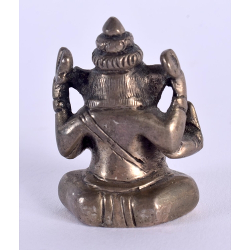 1701 - A RARE EARLY 20TH CENTURY MIDDLE EASTERN INDIAN SILVER FIGURE OF GANESHA. 85 grams. 4 cm x 2.75 cm.