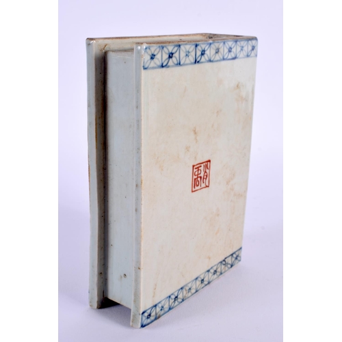 1711 - A CHINESE FAMILLE ROSE PORCELAIN BOOK 20th Century. 15 cm x 12 cm.