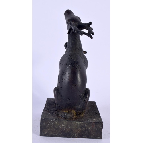 1733 - A CHINESE BRONZE TWIN DEER SEAL 20th Century. 12 cm x 5 cm.