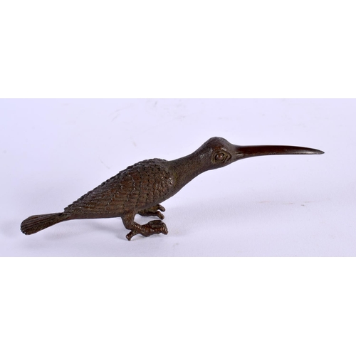 1748 - A JAPANESE BRONZE BIRD OKIMONO. 13.5 cm x 3 cm.