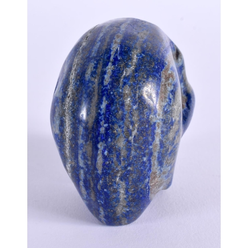 1780 - A CHINESE CARVED LAPIS LAZULI SKULL 20th Century. 5.5 cm x 6 cm.