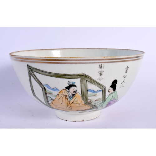 1806 - A CHINESE REPUBLICAN PERIOD FAMILLE ROSE BOWL painted with figures. 18 cm diameter.