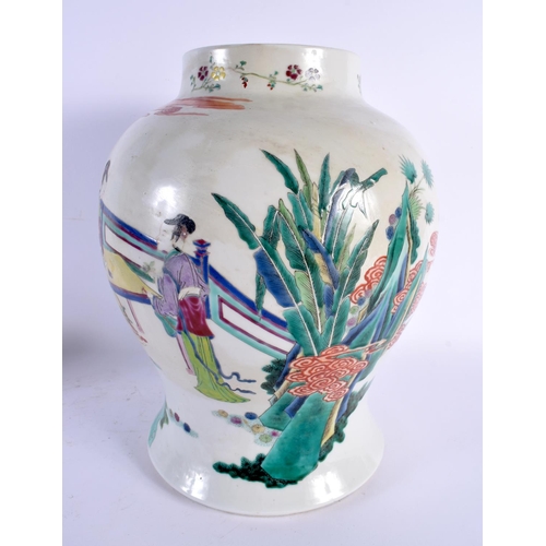 1816 - A LARGE 19TH CENTURY CHINESE FAMILLE ROSE PORCELAIN GINGER JAR bearing Kangxi marks to base. 32 cm x... 