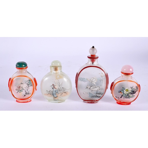 1834 - FOUR CHINESE REPUBLICAN PERIOD SNUFF BOTTLES. Largest 7.5 cm high. (4)