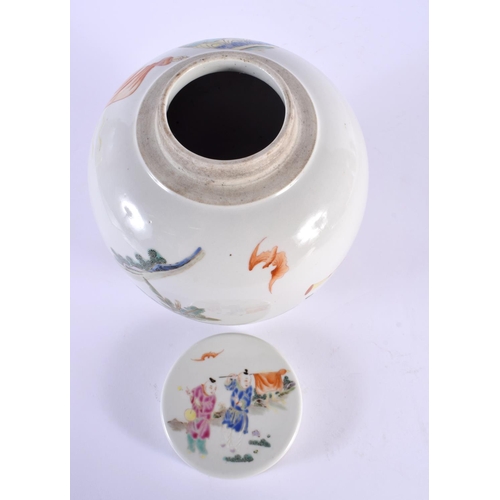 1875 - AN EARLY 20TH CENTURY CHINESE FAMILLE ROSE PORCELAIN GINGER JAR AND COVER Late Qing/Republic. 21 cm ... 