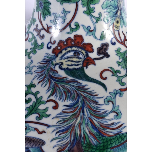 1920 - A LARGE 19TH/20TH CENTURY CHINESE DOUCAI PORCELAIN VASE bearing Yongzheng marks to base, painted wit... 