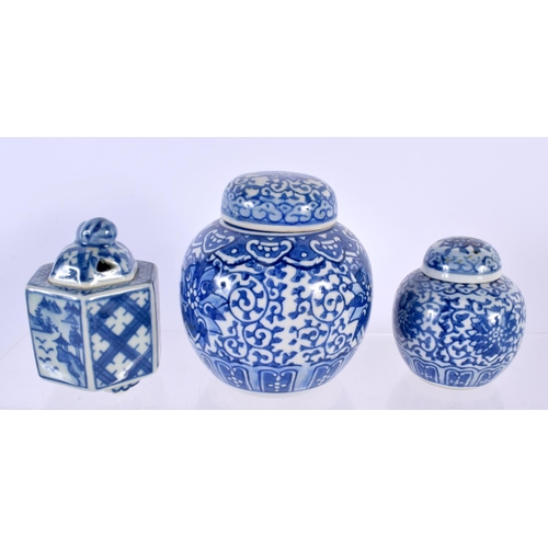 1953 - A 19TH CENTURY CHINESE BLUE AND WHITE PORCELAIN BOWL bearing Kangxi marks to base, together with oth... 