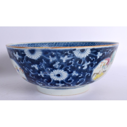 1961 - A LARGE 18TH CENTURY CHINESE EXPORT FAMILLE ROSE BOWL Qianlong. 25 cm diameter.