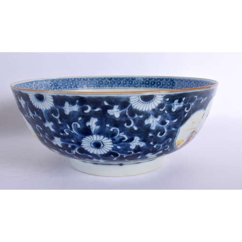 1961 - A LARGE 18TH CENTURY CHINESE EXPORT FAMILLE ROSE BOWL Qianlong. 25 cm diameter.