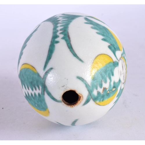 2072 - A TURKISH OTTOMAN ARMENIAN EGG painted with figures. 9 cm x 6 cm.