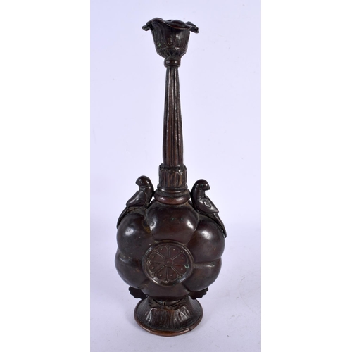 2073 - AN 18TH/19TH CENTURY OTTOMAN ARMENIAN RELIGIOUS COPPER ALLOY VESSEL with bird head mounts. 27 cm hig... 