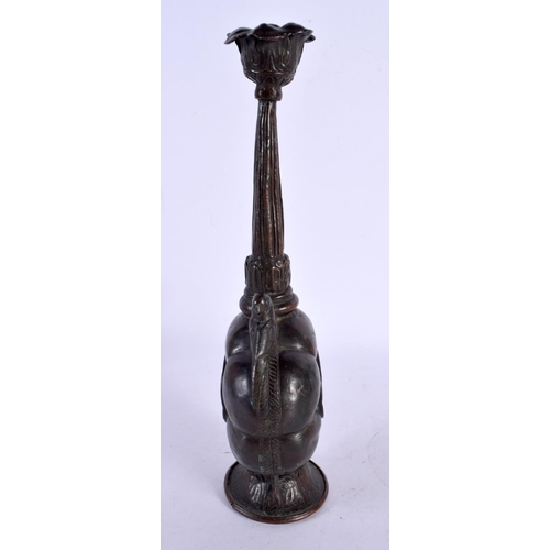 2073 - AN 18TH/19TH CENTURY OTTOMAN ARMENIAN RELIGIOUS COPPER ALLOY VESSEL with bird head mounts. 27 cm hig... 