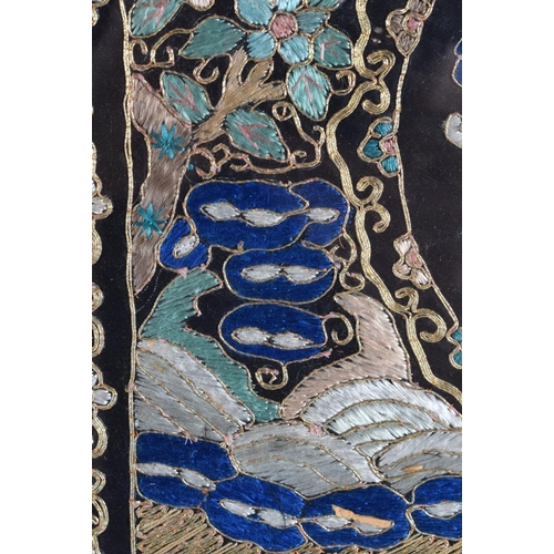 2139 - A PAIR OF 19TH CENTURY CHINESE EMBROIDERED SILK WORK RANK BADGES. 45 cm square.