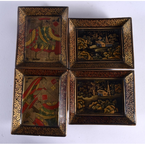 2143 - A LARGE 18TH/19TH CENTURY CHINESE EXPORT LACQUER GAMING BOX AND COVER Qing. 35 cm x 27 cm.