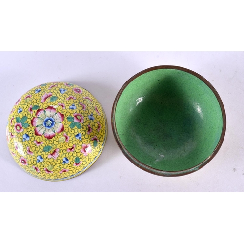 2148 - A 19TH CENTURY CHINESE CANTON ENAMEL BOX AND COVER Qing. 11 cm diameter.