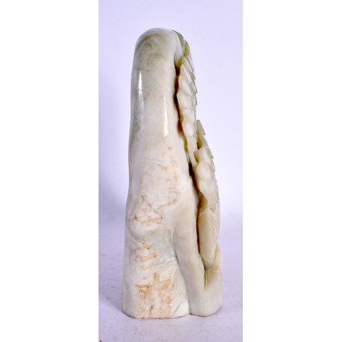 2149 - A CHINESE CARVED GREEN JADE MOUNTAIN 20th Century. 18 cm x 8 cm.