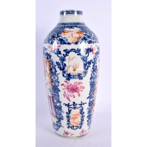 2150 - AN 18TH CENTURY CHINESE EXPORT FAMILLE ROSE VASE Qianlong. 23 cm high.