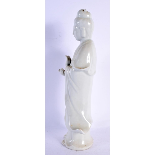 2152 - A LARGE 19TH CENTURY CHINESE BLANC DE CHINE DUHUA PORCELAIN FIGURE Qing. 34 cm high.