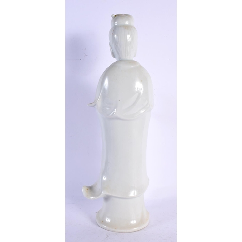 2152 - A LARGE 19TH CENTURY CHINESE BLANC DE CHINE DUHUA PORCELAIN FIGURE Qing. 34 cm high.