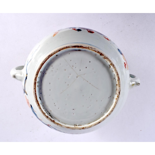 2178 - A RARE EARLY 18TH CENTURY CHINESE TWIN HANDLED IMARI BOWL Kangxi/Yongzheng, and a large blue and whi... 