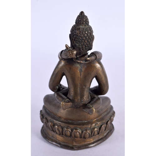 2188 - A 19TH CENTURY INDIAN SOUTH EAST ASIAN BRONZE FIGURE OF AN EROTIC DEITY modelled as a buddha. 11.75 ... 