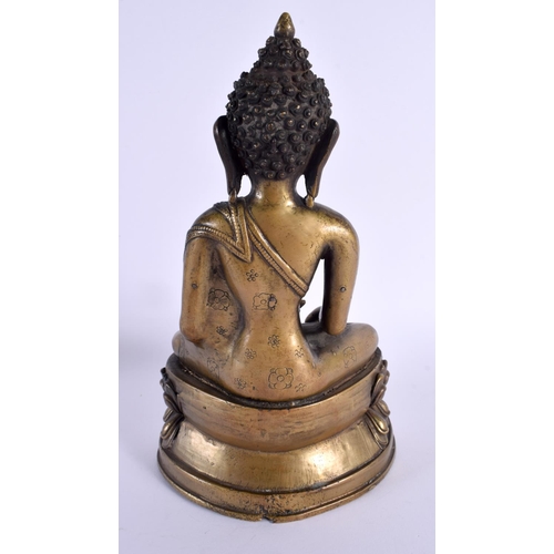 2217 - A 19TH CENTURY INDIAN TIBETAN BRONZE FIGURE OF A BUDDHA modelled upon a lotus base. 26 cm x 10 cm.