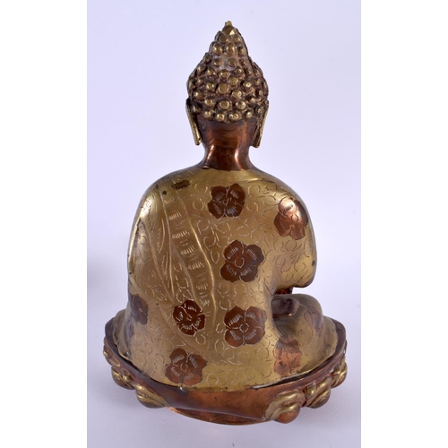 2218 - A 19TH CENTURY INDIAN TIBETAN FIGURE OF A BUDDHA modelled upon a lotus capped base. 25 cm x 14 cm.