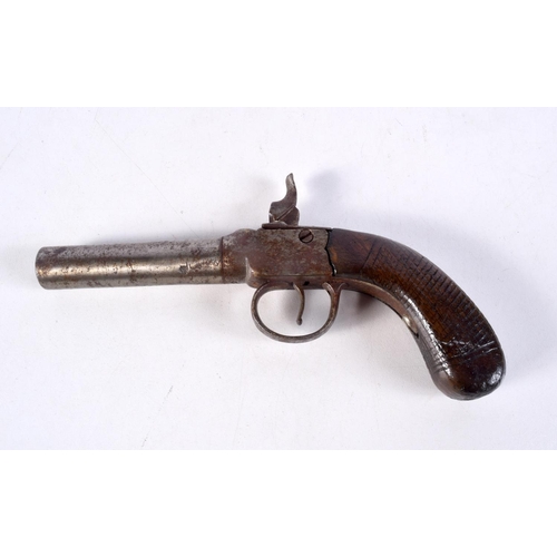 3530 - A 19th Century percussion pistol , Birmingham proof marks 18cm.