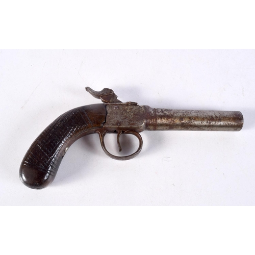 3530 - A 19th Century percussion pistol , Birmingham proof marks 18cm.