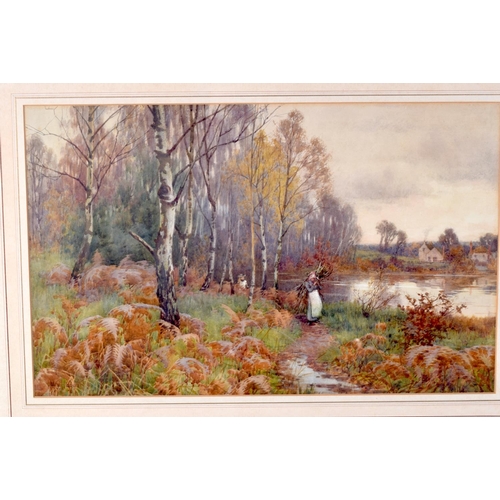 3706 - Mary S Hagarty 1885-1930  A framed watercolour of a rural scene 33 x 53 cm.