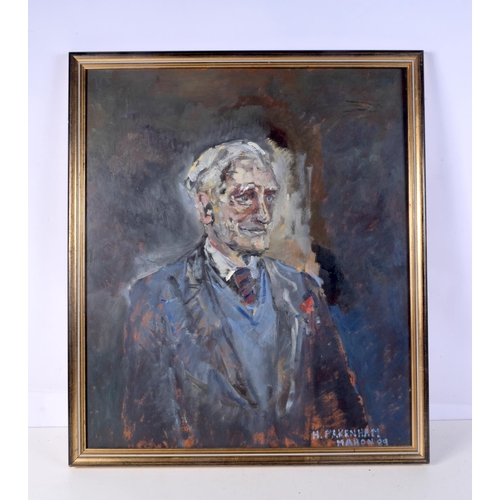 3709 - Hugh Pakenham Mahon Oil on board portrait of a male 70 x 60 cm