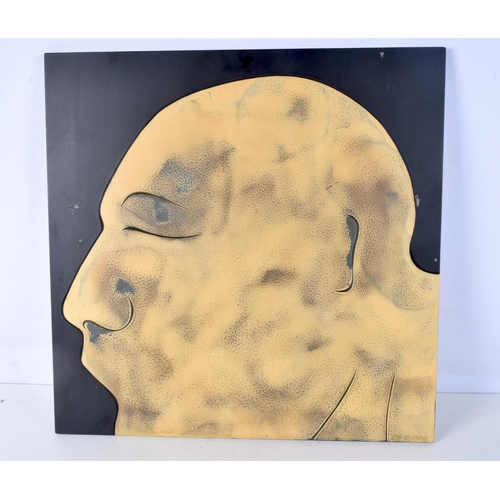 3711 - An  abstract picture  of a head by Goulding 61 x 61 cm.