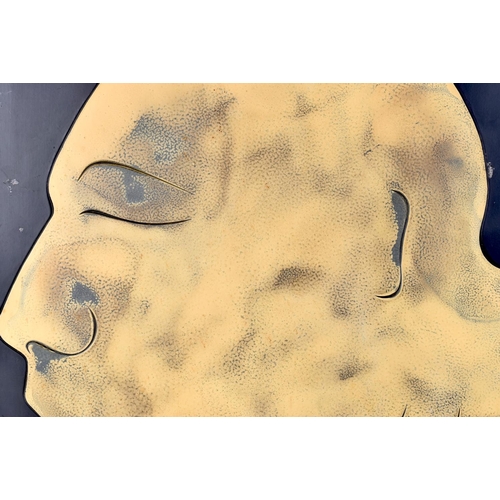 3711 - An  abstract picture  of a head by Goulding 61 x 61 cm.