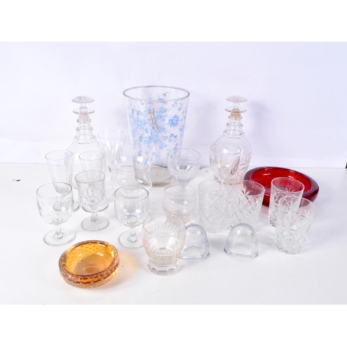 3717 - A collection of glassware, decanters, glasses, vases etc (Qty).