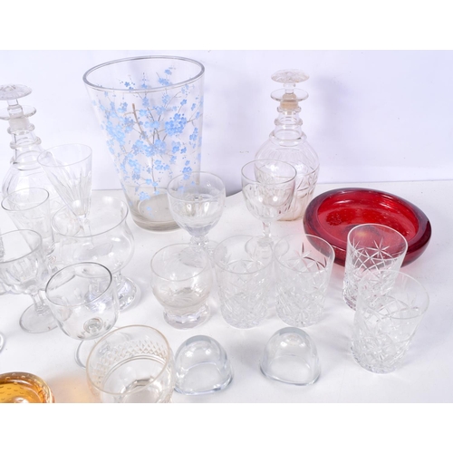 3717 - A collection of glassware, decanters, glasses, vases etc (Qty).